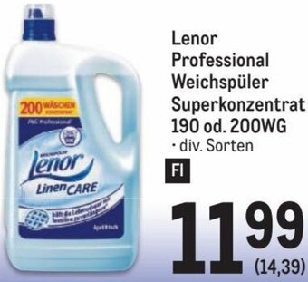 Metro Lenor Professional Weichspüler Superkonzentrat 190 od. 200WG Angebot