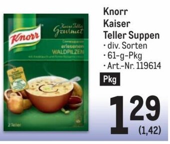 Metro Knorr Kaiser Teller Suppen Angebot