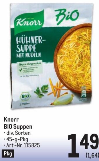 Metro Knorr BIO Suppen .45-g-Pkg Art.-Nr. 115825 Pkg Angebot