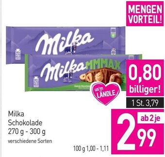 Sutterlüty Milka Schokolade 270 g - 300 g Angebot
