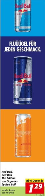 Nah&Frisch Red Bull, Red Bull The Edition oder Organics by Red Bull 250 ml Angebot