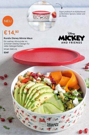 Tupperware Tupperware Rundix Disney Minnie Maus Ein wahrer Allrounder im schönen Disney-Design für viele Gelegenheiten. Inhalt: 940 ml Angebot