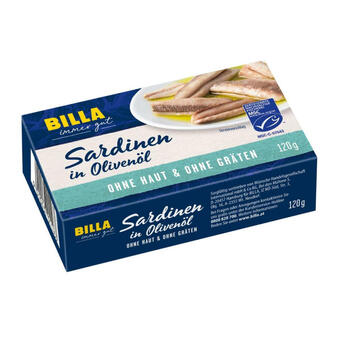 Billa Billa sardinen in olivenöl ohne haut & ohne gräten Angebot