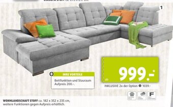 Polstermöbel Fischer WOHNLANDSCHAFT STOFF ca. 182 x 352 x 235 cm Angebot