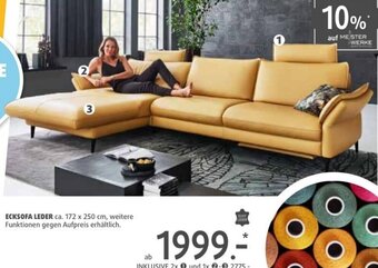 Polstermöbel Fischer ECKSOFA LEDER ca. 172 x 250 cm Angebot