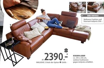 Polstermöbel Fischer ECKSOFA LEDER ca. 235 x 235 cm Angebot