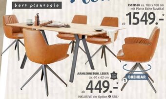 Polstermöbel Fischer ARMLEHNSTUHL LEDER ca. 60 x 62 cm Angebot