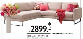 Polstermöbel Fischer ECKSOFA LEDER ca. 223 x 232 cm. Angebot