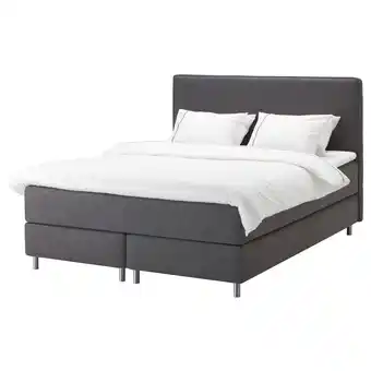 IKEA Dunvik boxspringbett, valevåg fest/mittelfest/tuddal dunkelgrau, 180x200 cm Angebot