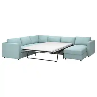 IKEA Vimle 5er-eckbettsofa mit récamiere, saxemara hellblau Angebot