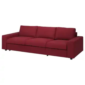 IKEA Vimle 3er-bettsofa, mit breiten armlehnen/lejde rot/braun Angebot