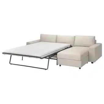 IKEA Vimle 3er-bettsofa mit récamiere, mit breiten armlehnen/gunnared beige Angebot