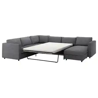 IKEA Vimle 5er-eckbettsofa, mit récamiere/lejde grau/schwarz Angebot