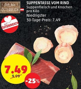 PENNY SUPPENTASSE VOM RIND Suppenfleisch und Knochen pro Kilo Angebot