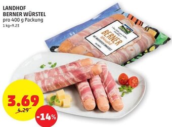 PENNY LANDHOF BERNER WÜRSTEL pro 400 g Packung Angebot