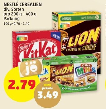 PENNY NESTLÉ CEREALIEN div. Sorten pro 200 g - 400 g Packung Angebot
