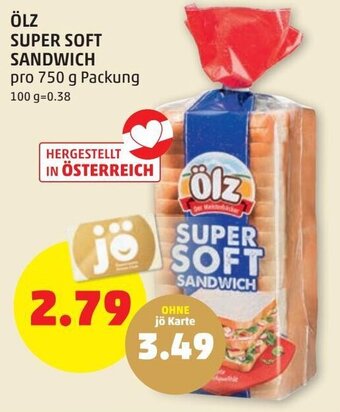 PENNY ÖLZ SUPER SOFT SANDWICH pro 750 g Packung Angebot