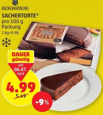 PENNY SACHERTORTE pro 500 g Packung Angebot