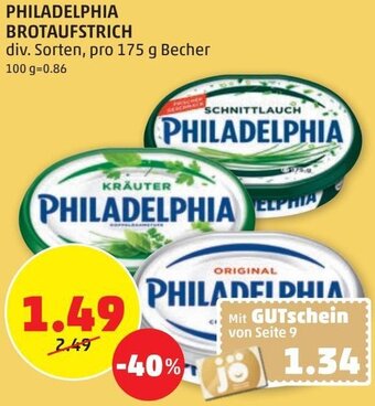 PENNY PHILADELPHIA BROTAUFSTRICH Angebot
