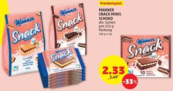 PENNY MANNER SNACK MINIS SCHOKO Angebot