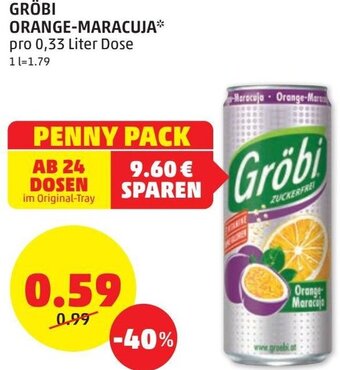 PENNY GRÖBI ORANGE-MARACUJA pro 0,33 Liter Dose Angebot