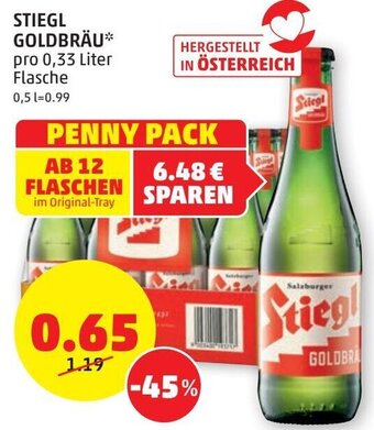 PENNY STIEGL GOLDBRÄU pro 0,33 Liter Flasche Angebot