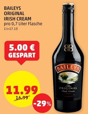 PENNY BAILEYS ORIGINAL IRISH CREAM pro 0,7 Liter Flasche Angebot