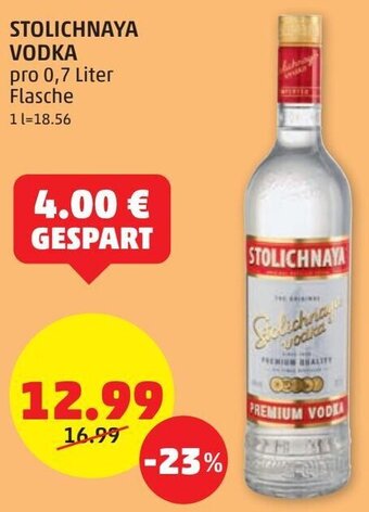 PENNY STOLICHNAYA VODKA pro 0,7 Liter Flasche Angebot