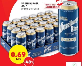 PENNY WIESELBURGER GOLD pro 0,5 Liter Dose Angebot