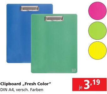 Pagro Diskont Clipboard ,,Fresh Color" DIN A4, versch. Farben Angebot