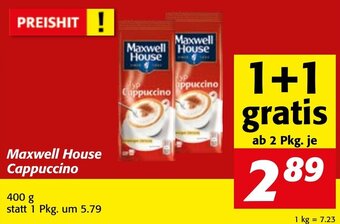 Strasser Markt Maxwell House Cappuccino 400 g Angebot