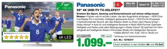 EP Panasonic 55" 4K UHD-TV TX-55LXF977 Angebot
