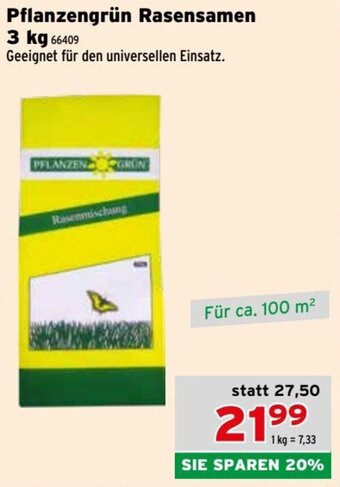 Salzburger Lagerhaus Pflanzengrün Rasensamen 3 kg 66409 Angebot
