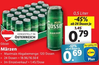 Lidl Gösser Märzen 0,5 Liter Angebot