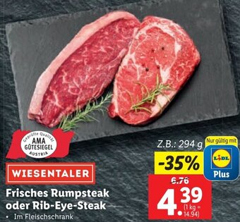 Lidl WIESENTALER Frisches Rumpsteak oder Rib-Eye-Steak Angebot