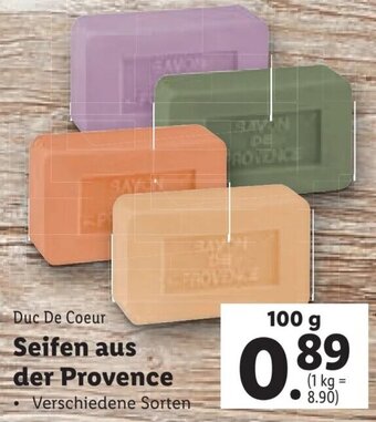 Lidl Duc De Coeur Seifen aus der Provence 100 g Angebot