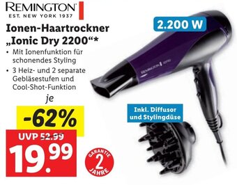 Lidl REMINGTON Ionen-Haartrockner ,,Ionic Dry 2200"* Angebot