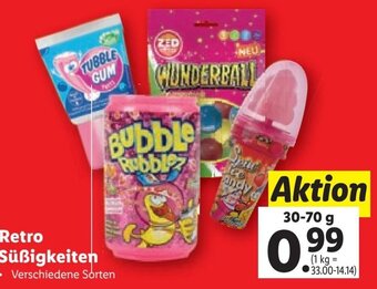 Lidl Retro Süßigkeiten 30-70 g Angebot
