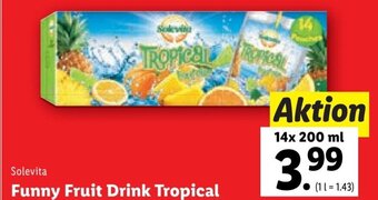 Lidl Solevita Funny Fruit Drink Tropical 14x 200 ml Angebot