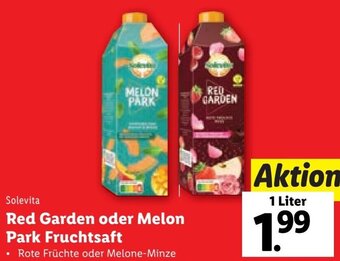 Lidl Solevita Red Garden oder Melon Park Fruchtsaft 1 Liter Angebot