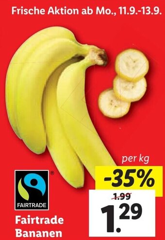 Lidl Fairtrade Bananen per kg Angebot