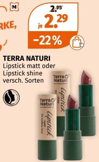 TERRA NATURI Lipstick matt oder Lipstick shine