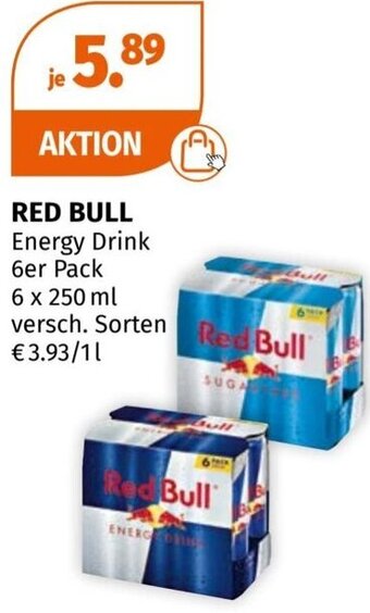 Müller RED BULL Energy Drink 6er Pack 6 x 250 ml Angebot