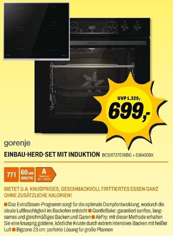 Expert gorenje EINBAU-HERD-SET MIT INDUKTION BCS16737E06BG + G16400BX Angebot