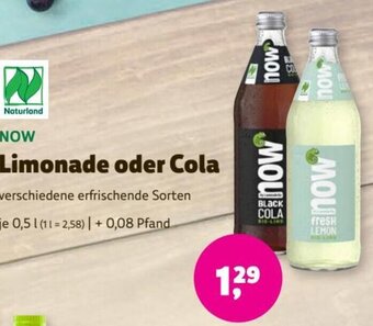 Denn's Biomarkt NOW Limonade oder Cola 0,5 L Angebot