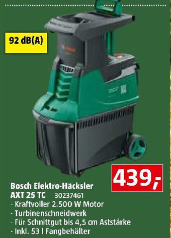 Bauhaus Bosch Elektro-Häcksler AXT 25 TC Angebot