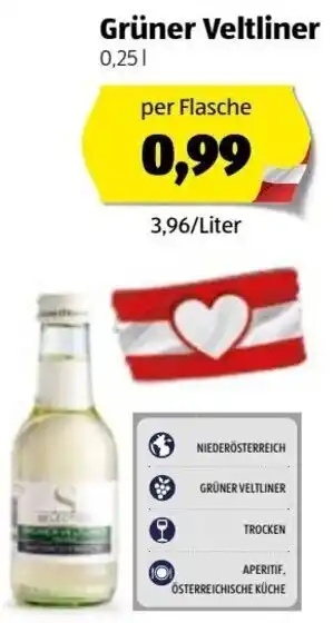 Hofer Grüner Veltliner 0.25L Angebot