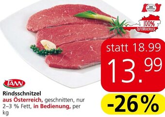 Spar Rindsschnitzel per kg Angebot
