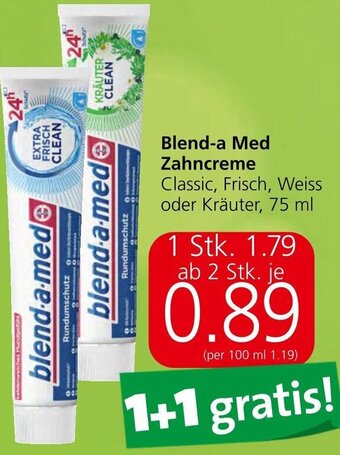 Spar Blend-a Med Zahncreme Classic, Frisch, Weiss oder Kräuter, 75 ml Angebot