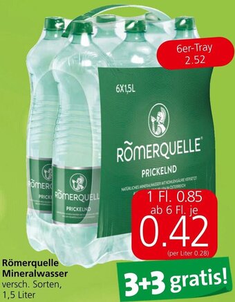 Spar Römerquelle Mineralwasser versch. Sorten, 1,5 Liter Angebot